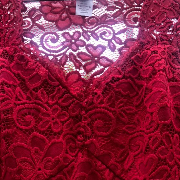 Red Lace Bodycon dress - Picture 2 of 6